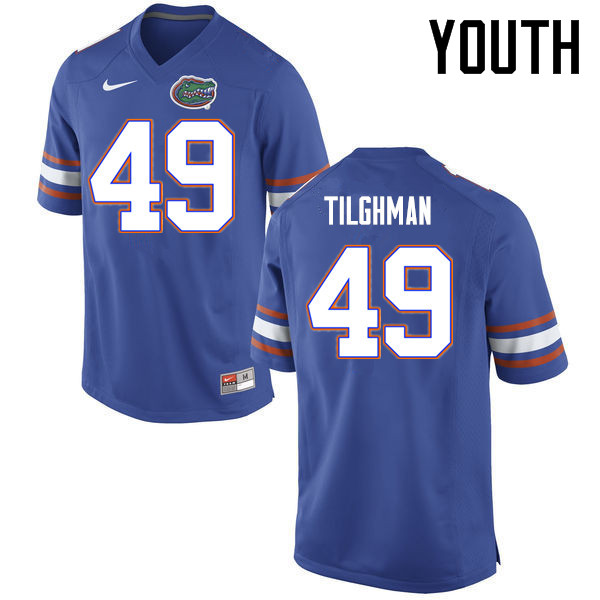 Youth Florida Gators #49 Jacob Tilghman College Football Jerseys Sale-Blue